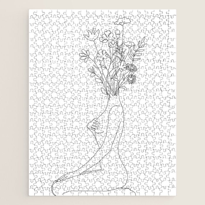 Minimal Line Bloom Jigsaw Puzzle Gallery Image 1