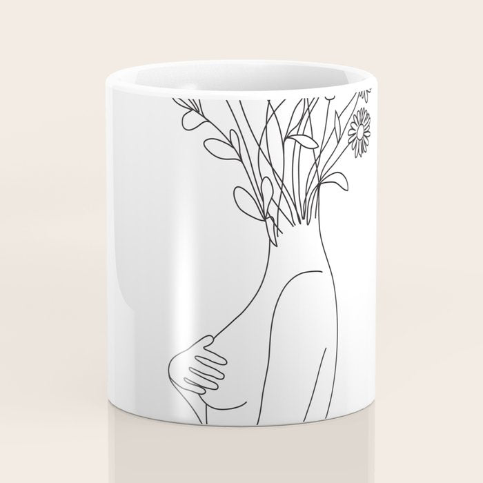 Minimal Line Bloom Coffee Mug Gallery Image 4