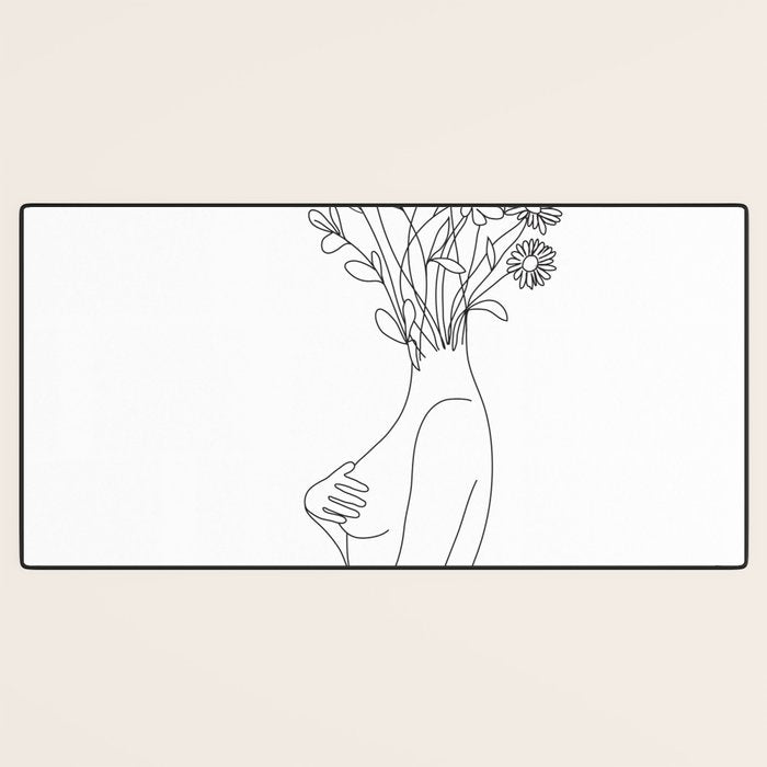 Minimal Line Bloom Desk Mat Gallery Image 3
