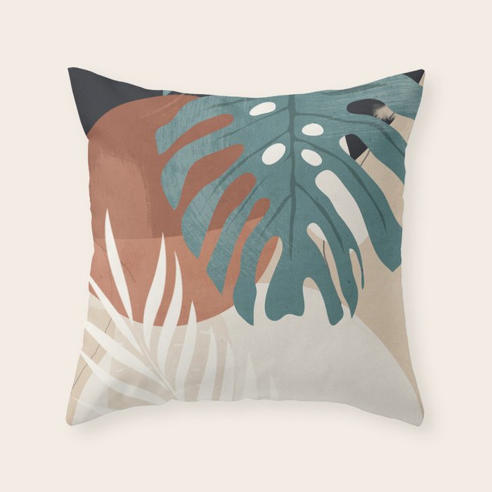 Abstract Art Tropical Leaves  Throw Pillow Gallery Image 6