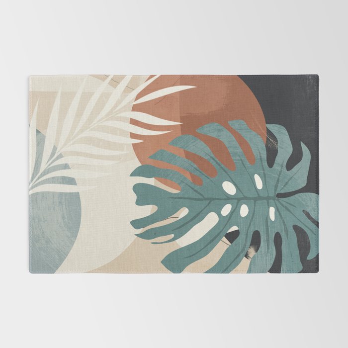 Abstract Art Tropical Leaves  Rug Gallery Image 2