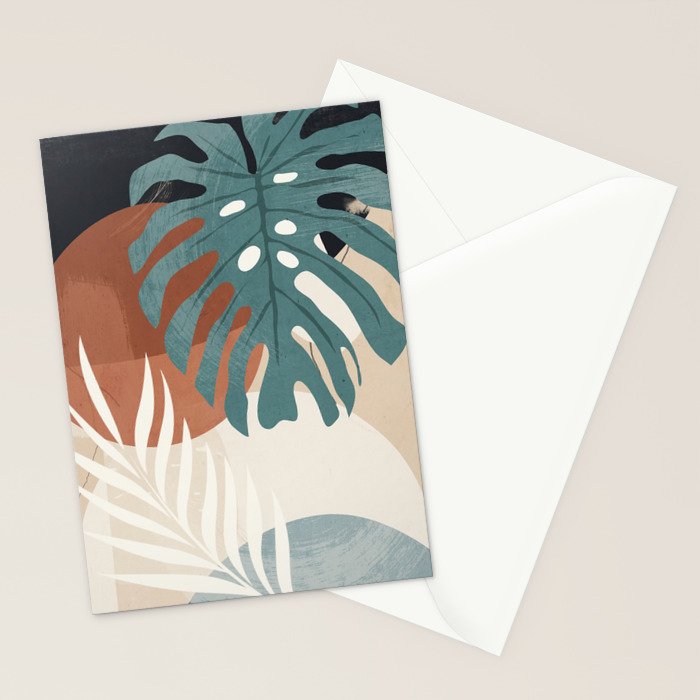 Abstract Art Tropical Leaves  Stationery Card Gallery Image 2