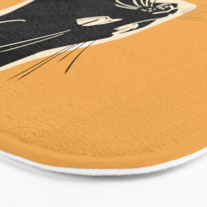 Minimalist Black Cat 3 Bath Mat Gallery Image 3