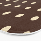 Vintage polka dots baroque brown & cream Bath Mat Gallery Image 3