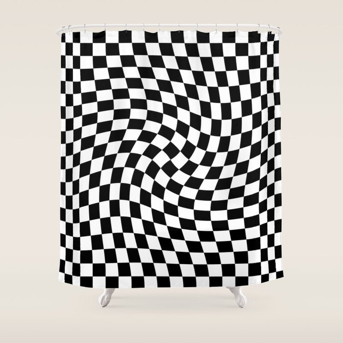 Check VIII - Black Twist â Checkerboard Print Shower Curtain Gallery Image 1