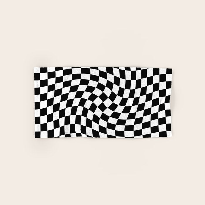 Check VIII - Black Twist â Checkerboard Print Bath Towel Gallery Image 1