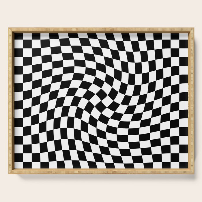 Check VIII - Black Twist â Checkerboard Print Serving Tray Gallery Image 1