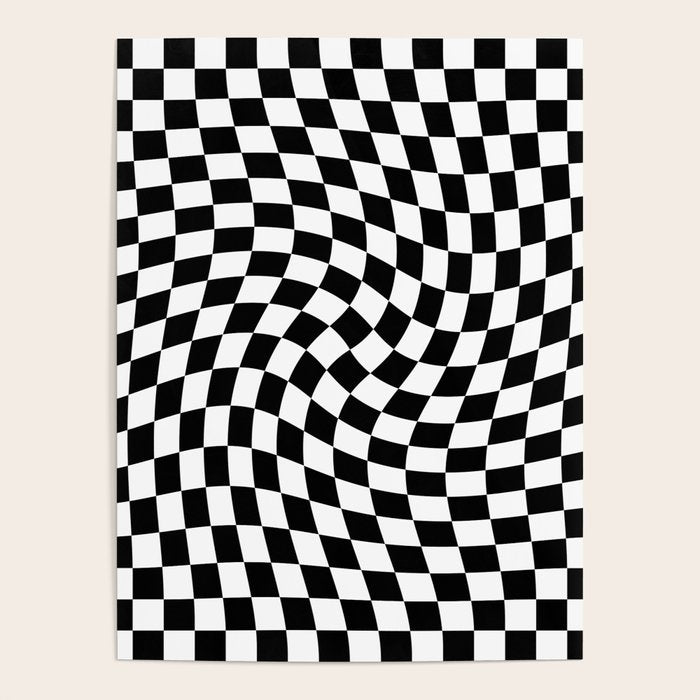 Check VIII - Black Twist â Checkerboard Print Poster Gallery Image 1