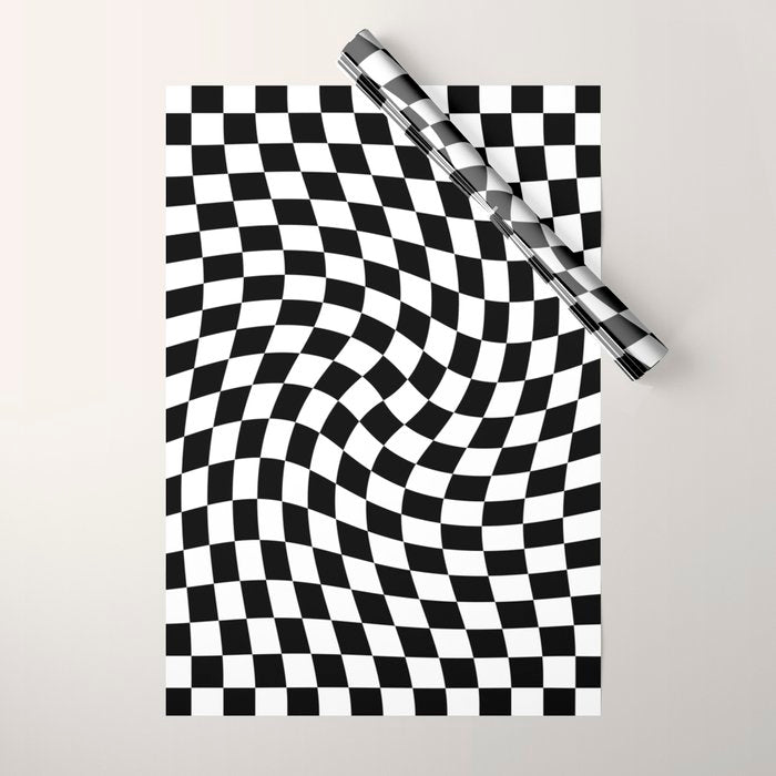 Check VIII - Black Twist â Checkerboard Print Wrapping Paper Gallery Image 1