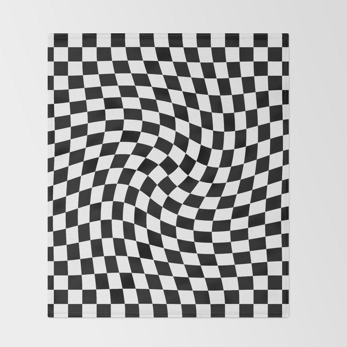 Check VIII - Black Twist â Checkerboard Print Throw Blanket Gallery Image 2