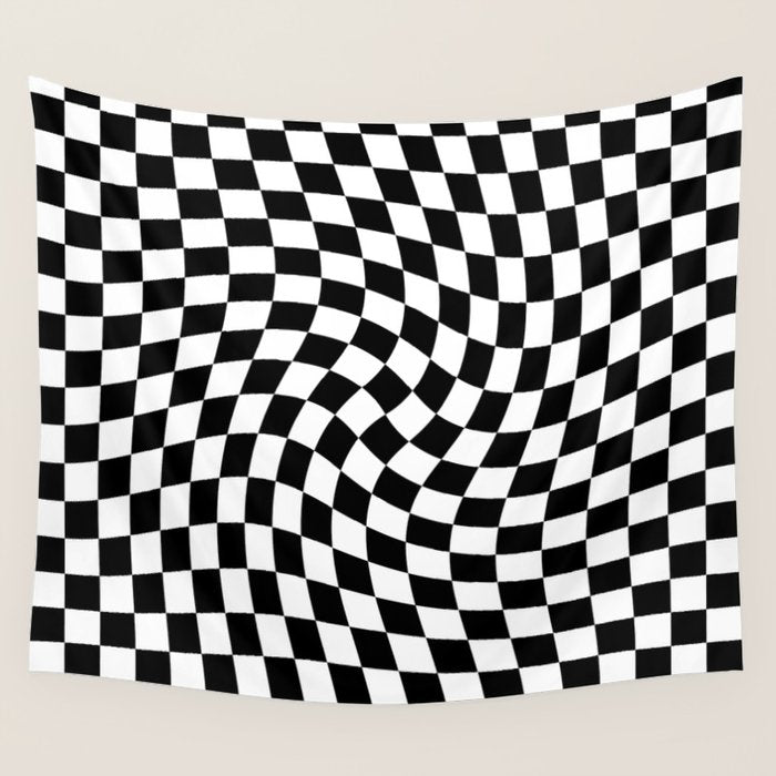Check VIII - Black Twist â Checkerboard Print Wall Tapestry Gallery Image 4