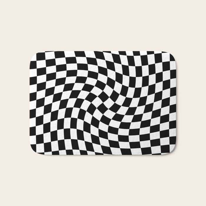 Check VIII - Black Twist â Checkerboard Print Bath Mat Gallery Image 1