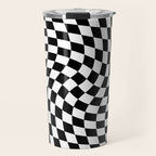 Check VIII - Black Twist â Checkerboard Print Travel Mug Gallery Image 1