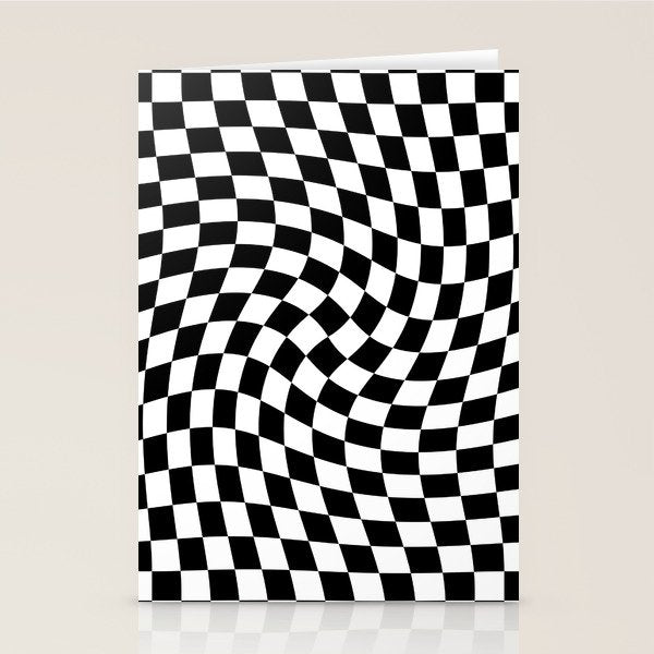 Check VIII - Black Twist â Checkerboard Print Stationery Card Gallery Image 2