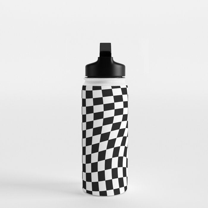 Check VIII - Black Twist â Checkerboard Print Water Bottle Gallery Image 3