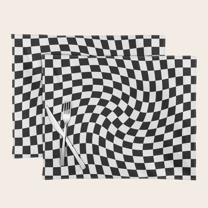 Check VIII - Black Twist â Checkerboard Print Placemat Gallery Image 1