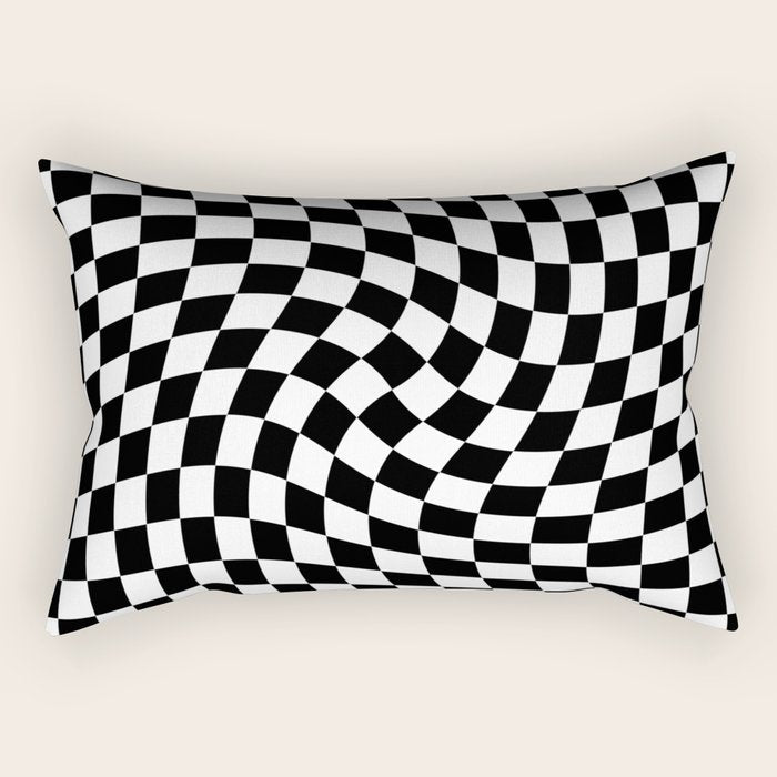 Check VIII - Black Twist â Checkerboard Print Rectangular Pillow Gallery Image 1