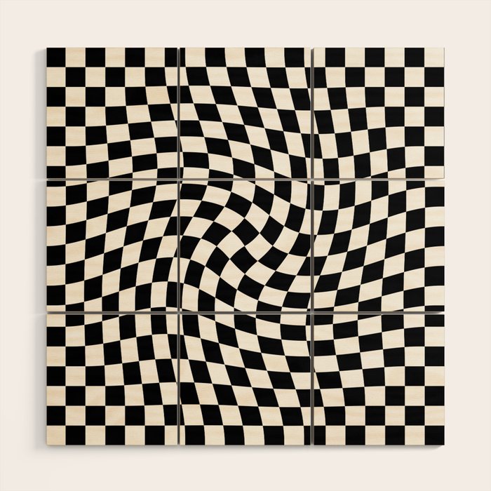 Check VIII - Black Twist â Checkerboard Print Wood Wall Art Gallery Image 1