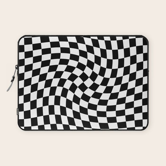 Check VIII - Black Twist â Checkerboard Print Laptop Sleeve Gallery Image 1