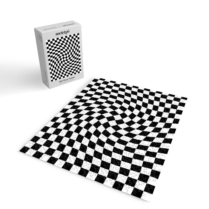 Check VIII - Black Twist â Checkerboard Print Jigsaw Puzzle Gallery Image 2