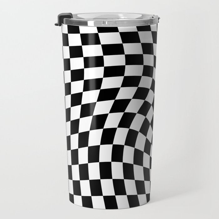 Check VIII - Black Twist â Checkerboard Print Travel Mug Gallery Image 3