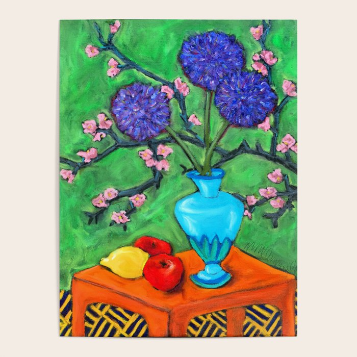 Allium on Orange Table Poster Gallery Image 1