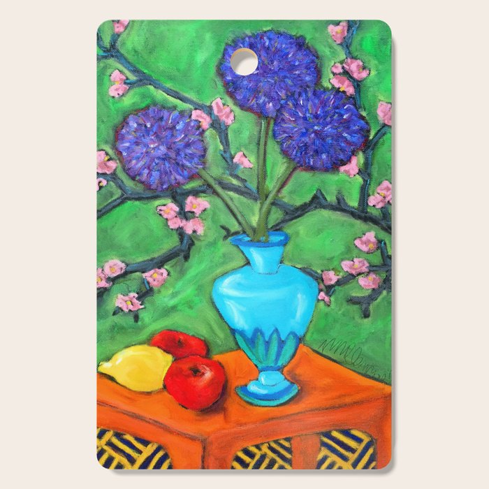 Allium on Orange Table Cutting Board