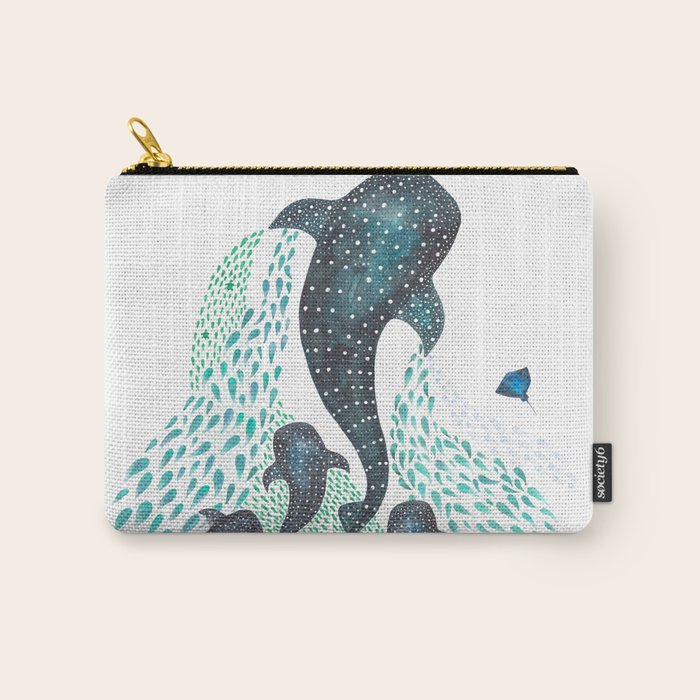 Whale Shark Pod Voyage Ocean Print Carry All Pouch Gallery Image 1