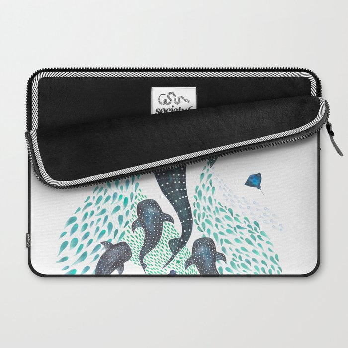Whale Shark Pod Voyage Ocean Print Laptop Sleeve Gallery Image 2