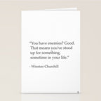 âYou have enemies? Good. Winston Churchill Stationery Card Gallery Image 2