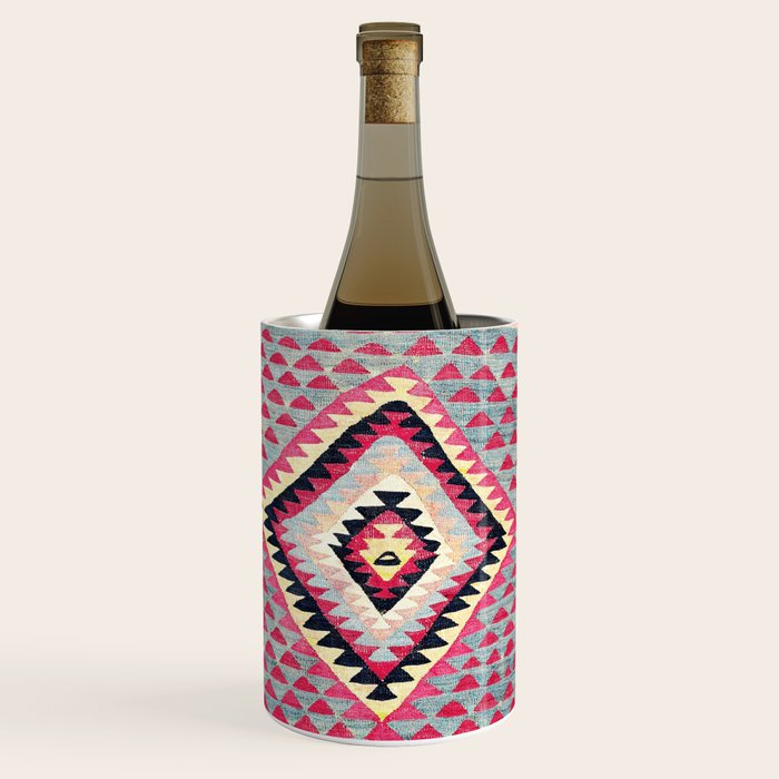 Sarkoy  Antique Bulgarian Kilim Print Wine Chiller Gallery Image 1