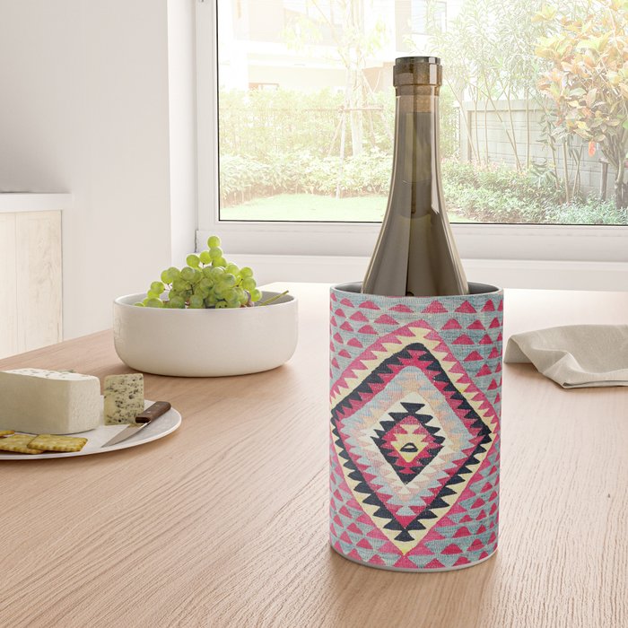 Sarkoy  Antique Bulgarian Kilim Print Wine Chiller Gallery Image 4