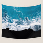 Minimalism Is Waves In Iceland  - Landscape Photography Wall Tapestry Gallery Image 4