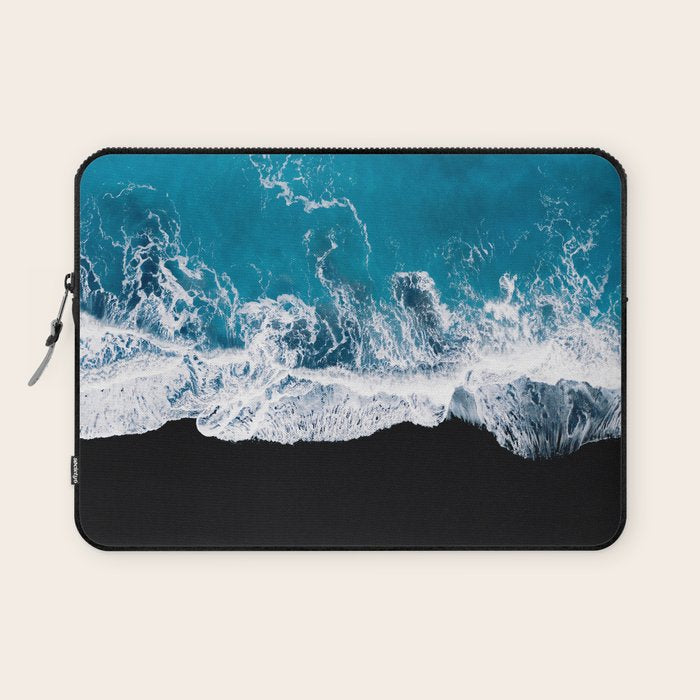 Minimalism Is Waves In Iceland  - Landscape Photography Laptop Sleeve Gallery Image 1