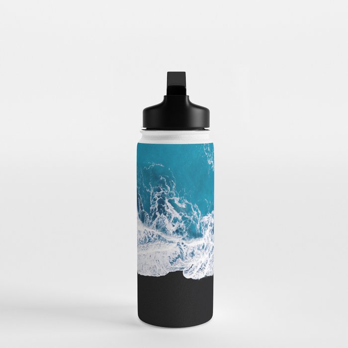 Minimalism Is Waves In Iceland  - Landscape Photography Water Bottle Gallery Image 3