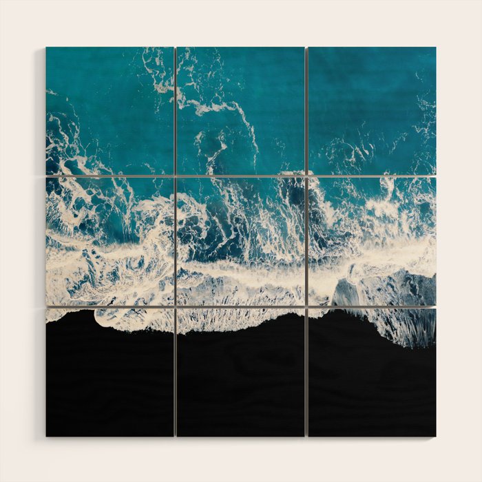 Minimalism Is Waves In Iceland  - Landscape Photography Wood Wall Art Gallery Image 1