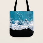Minimalism Is Waves In Iceland  - Landscape Photography Tote Bag Gallery Image 1