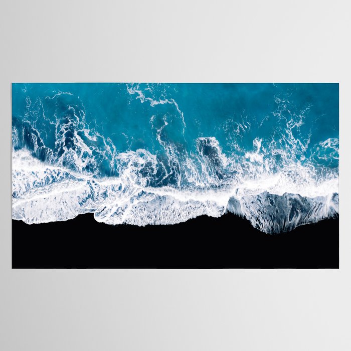 Minimalism Is Waves In Iceland  - Landscape Photography Tablecloth Gallery Image 2