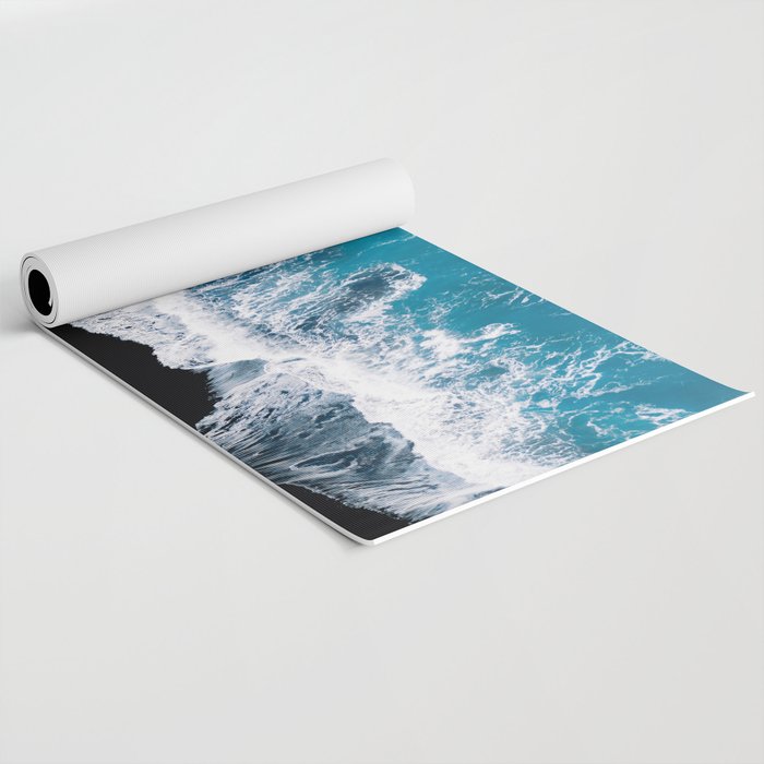 Minimalism Is Waves In Iceland  - Landscape Photography Yoga Mat Gallery Image 2
