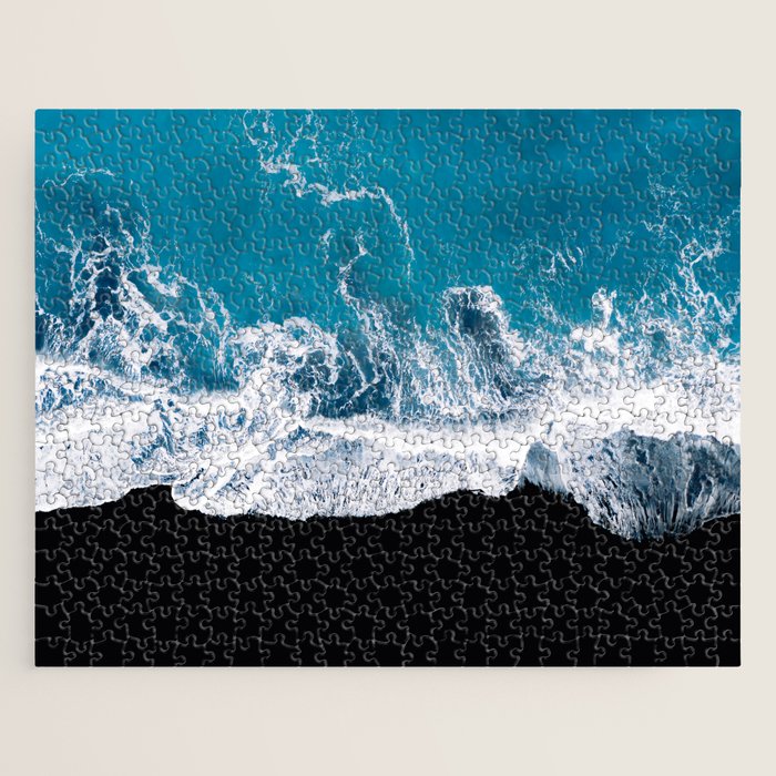Minimalism Is Waves In Iceland  - Landscape Photography Jigsaw Puzzle Gallery Image 1
