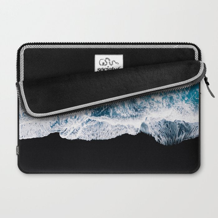 Minimalism Is Waves In Iceland  - Landscape Photography Laptop Sleeve Gallery Image 2