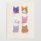 Cats in Purple and Brown Poster Gallery Image 4
