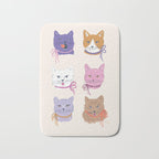 Cats in Purple and Brown Bath Mat Gallery Image 1