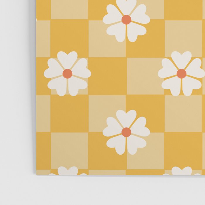 Daisies On Yellow Checkerboard Poster Gallery Image 3