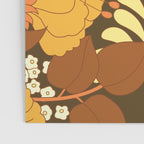 Brown, Yellow, Orange qnd Ivory Retro Flowers Poster Gallery Image 3
