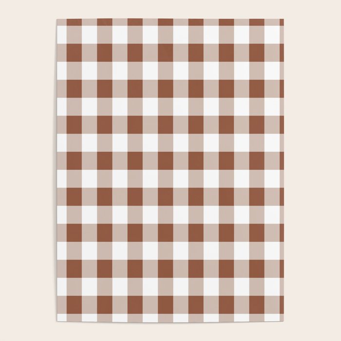 Gingham Large Brown White Poster Gallery Image 1