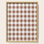 Gingham Large Brown White Serving Tray Gallery Image 1
