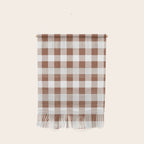Gingham Large Brown White Wall Hanging Gallery Image 1