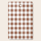Gingham Large Brown White Cutting Board Gallery Image 1