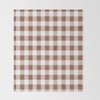 Gingham Large Brown White Throw Blanket Gallery Image 2